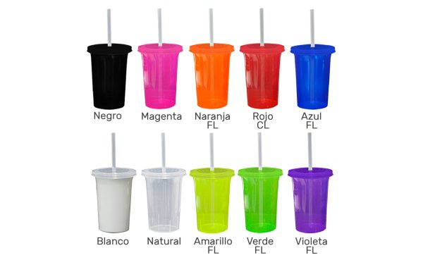 Vaso 16 oz. Tapa y Popote Sin Impresión - Image 2