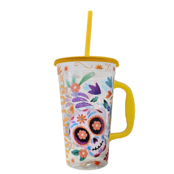 Tarro 32 oz. Stadium (Natural) tapa y popote