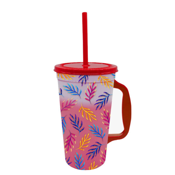 Tarro 32 oz. Stadium (Natural) tapa y popote Efecto termocromático