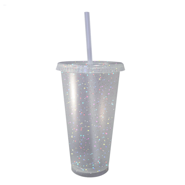 Vaso 24 oz. Liberty Tapa y Popote (Glitter)