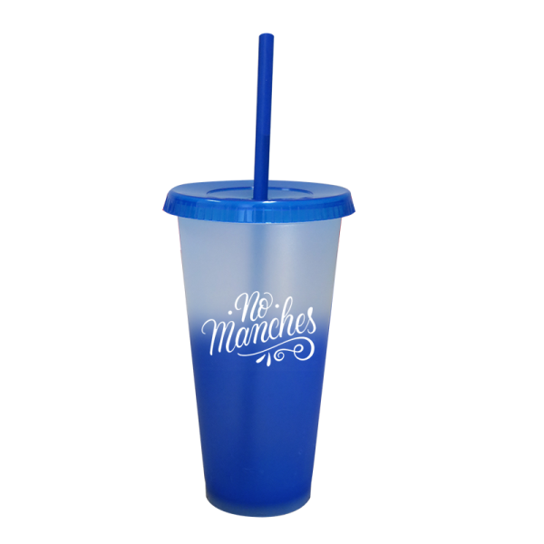 Vaso 24 oz. Liberty Tapa y Popote (Termocromatico)
