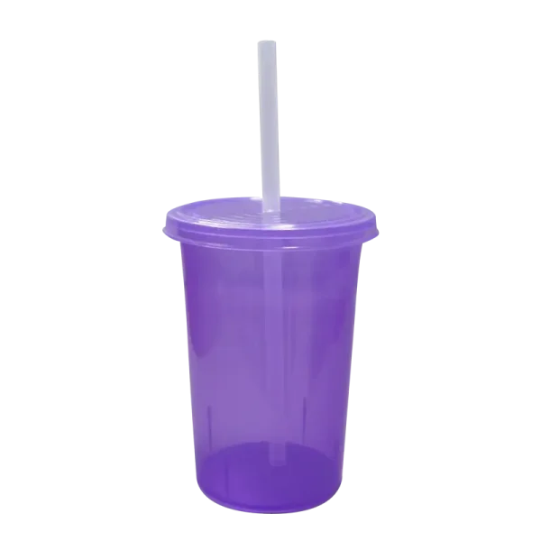 Vaso 16 oz. Tapa y Popote Sin Impresión